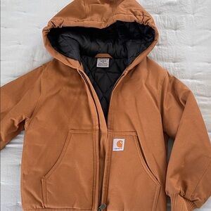 Carhartt Tan Hooded Jacket with Quilted Lining